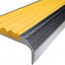 Угол алюминиевый, самоклеющийся, с 1-ой вставкой 40*23мм, 1,5м, вставки желтые