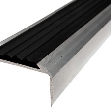 Угол алюминиевый, самоклеющийся, с 1-ой вставкой 40*23мм, 3м, вставки черные