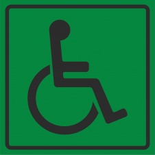 Пиктограмма тактильная "Доступность для инвалидов всех категорий" , ударопрочный полистирол, с шрифтом Брайля, 100*100мм
