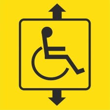 Пиктограмма тактильная, "Лифт для инвалидов", ПВХ  100*100мм