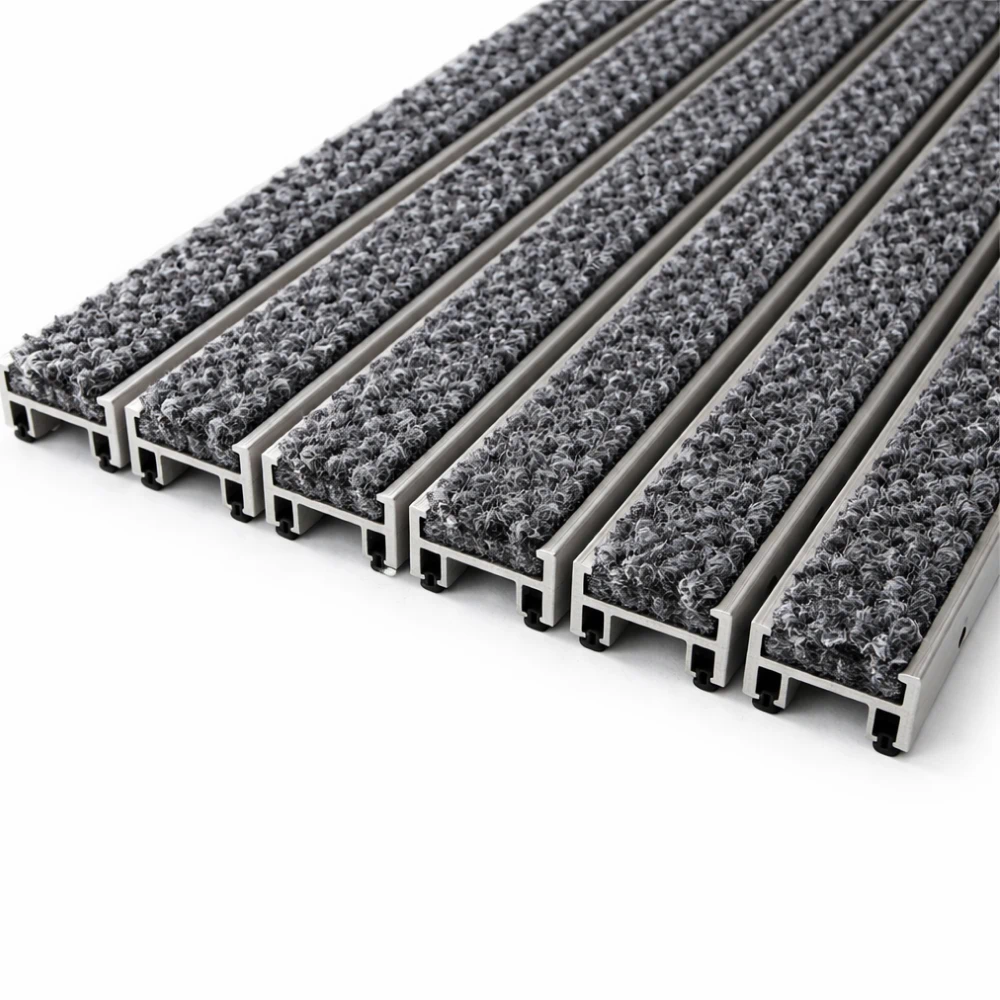 Решетка алюминиевая, Н=20мм, вставка текстиль