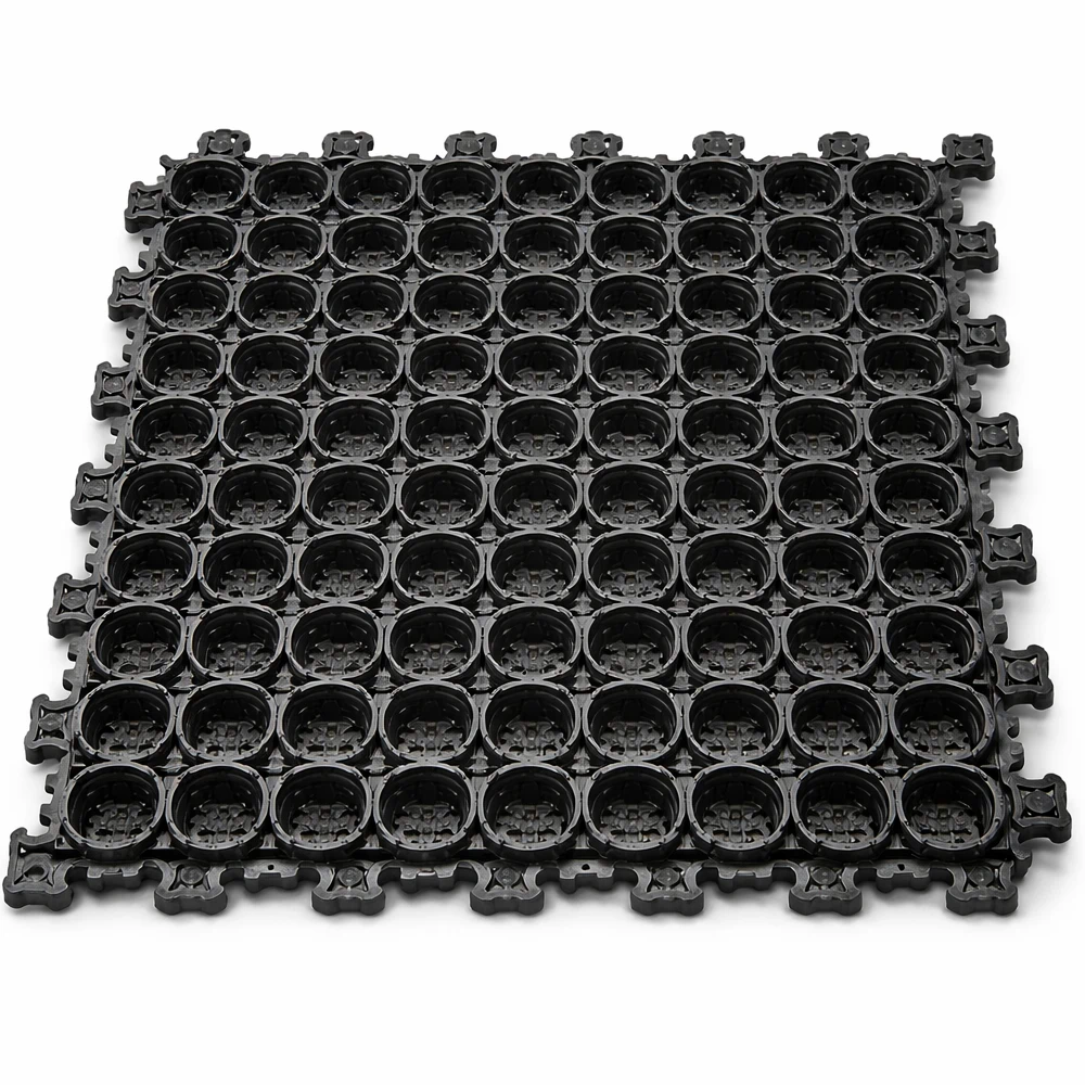 Покрытие модульное грязезащитное, ПВХ "Антикаблук", 250*250*15мм, черное