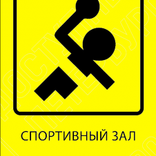 Пиктограмма тактильная, "Спортивный зал", ПВХ, 150*200мм