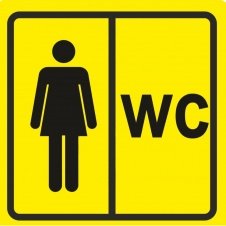 Пиктограмма тактильная, "Туалет WC Женский", ПВХ, 150*150мм