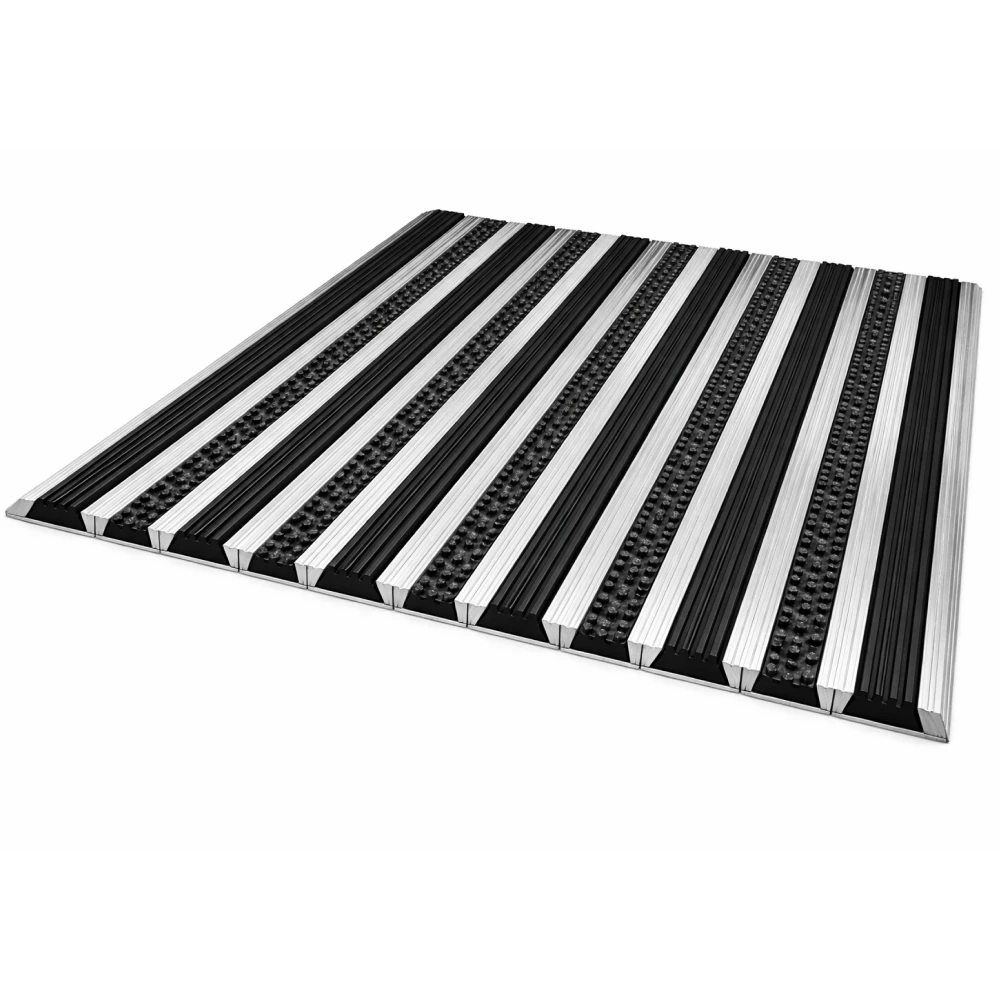 Решетка алюминиевая, H=20мм, резина+щетка+скребок